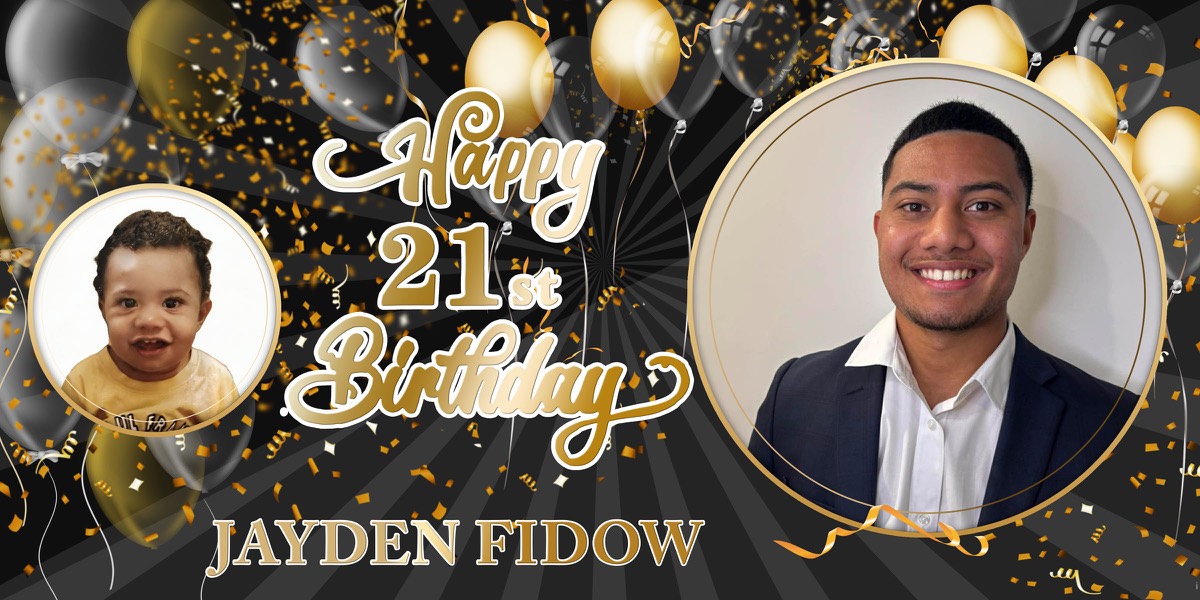 Wall Hanging Banners design example – 21st Birthday