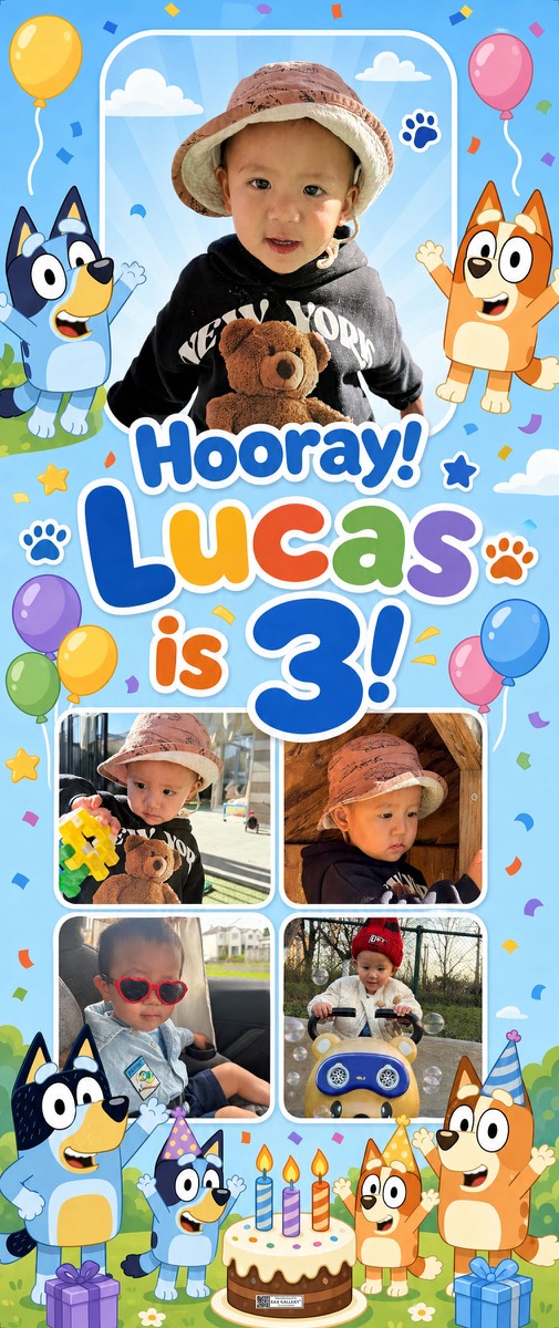 Roll Up Banner design example – 3rd Birthday