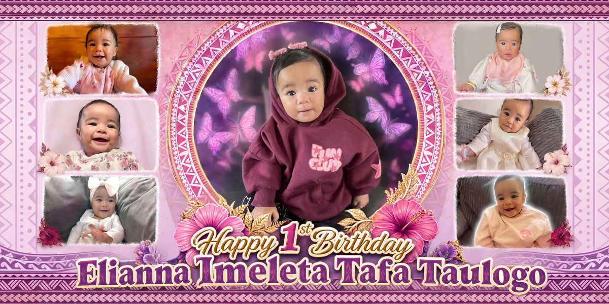 Wall Hanging Banners design example – 1st Birthday