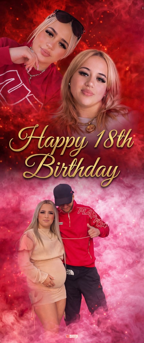 Roll Up Banner design example – 18th Birthday
