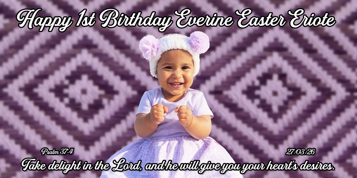 Wall Hanging Banners design example – 1st Birthday
