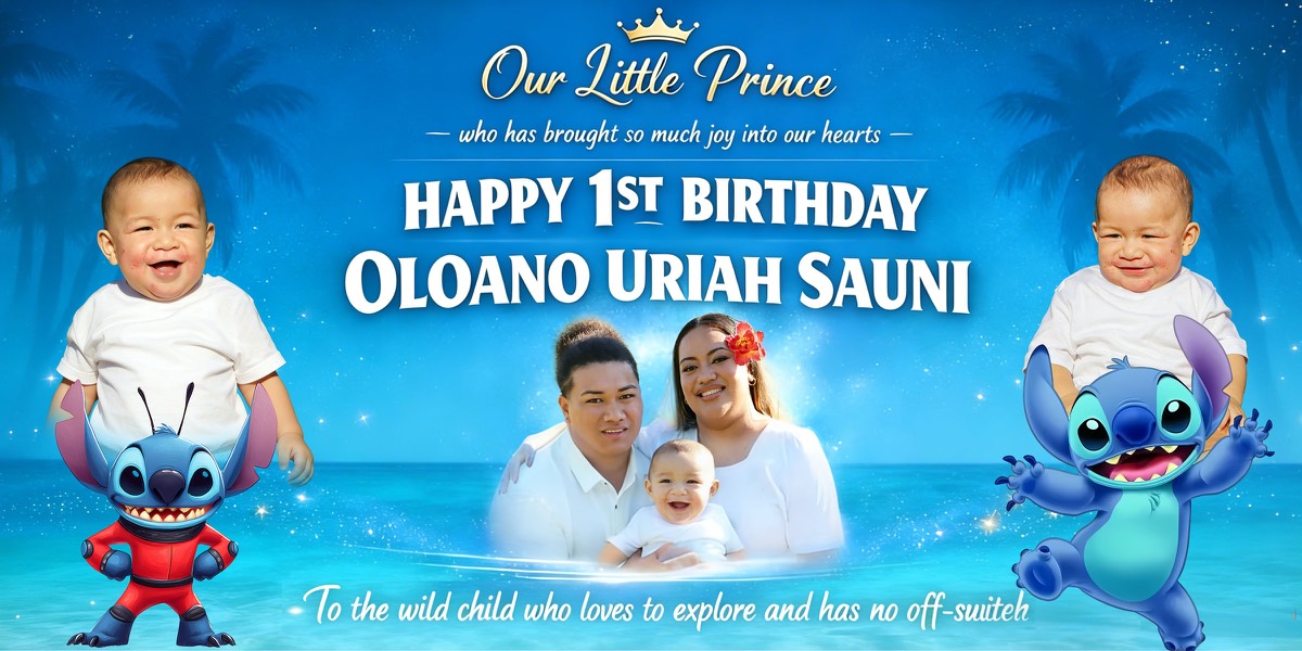 Wall Hanging Banners design example – 1st Birthday