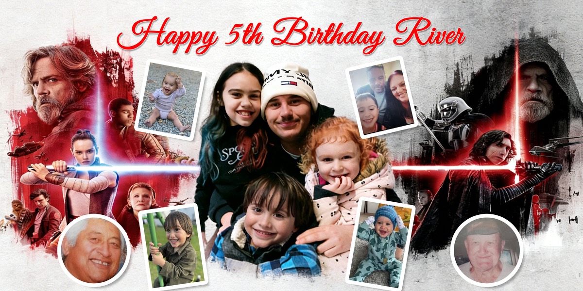 Wall Hanging Banners design example – 5th Birthday