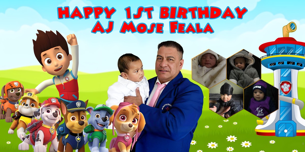 Wall Hanging Banners design example – 1st Birthday
