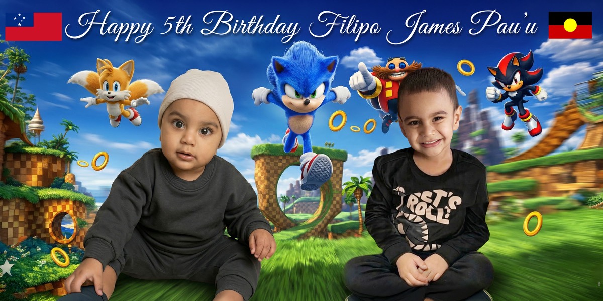 Wall Hanging Banners design example – 5th Birthday