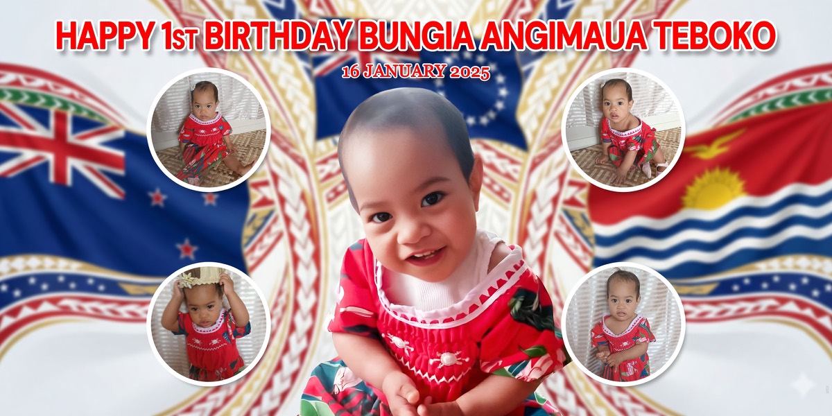 Wall Hanging Banners design example – 1st Birthday