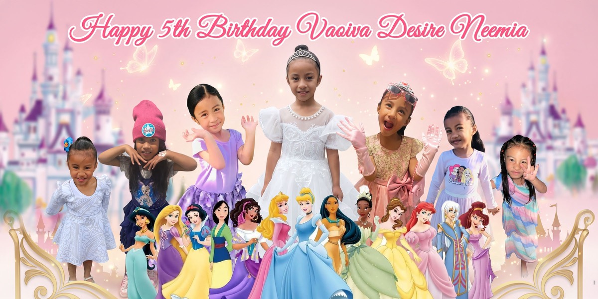 Wall Hanging Banners design example – 5th Birthday